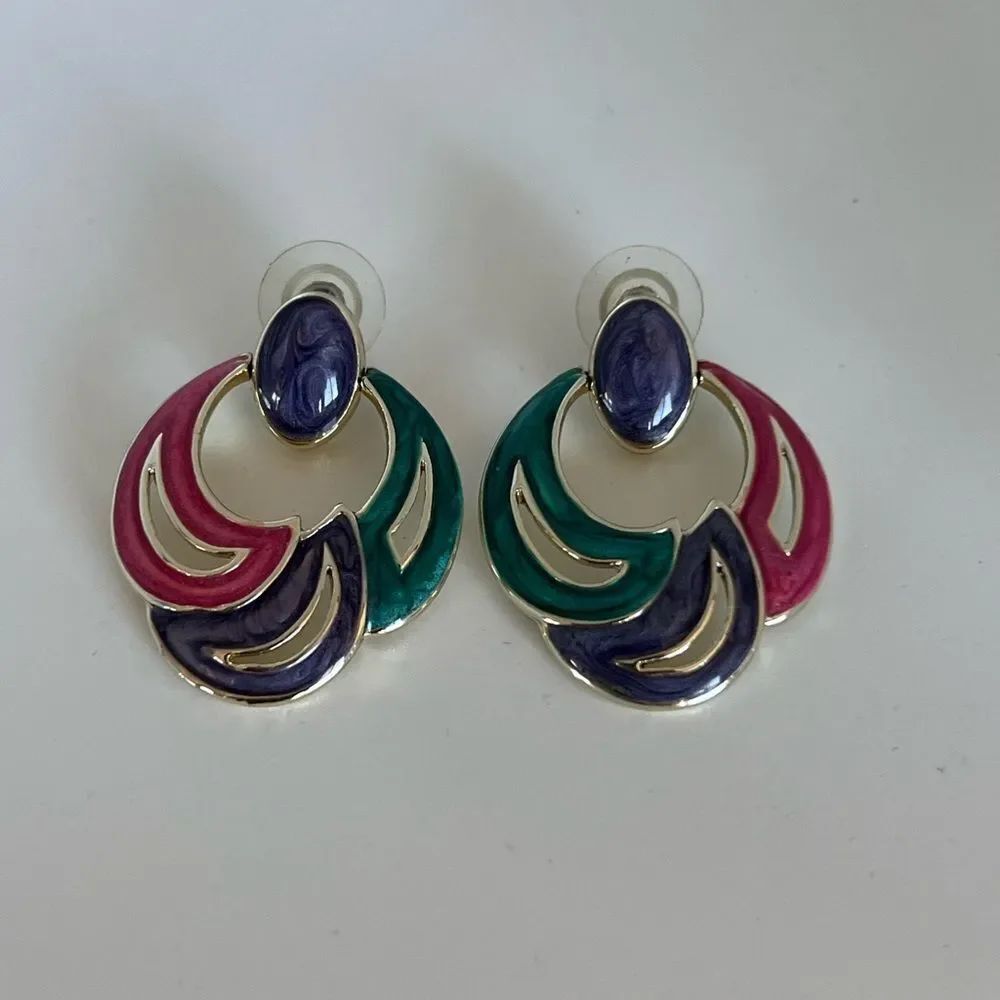 Vintage 1980’s Elegant Multicolor Earrings